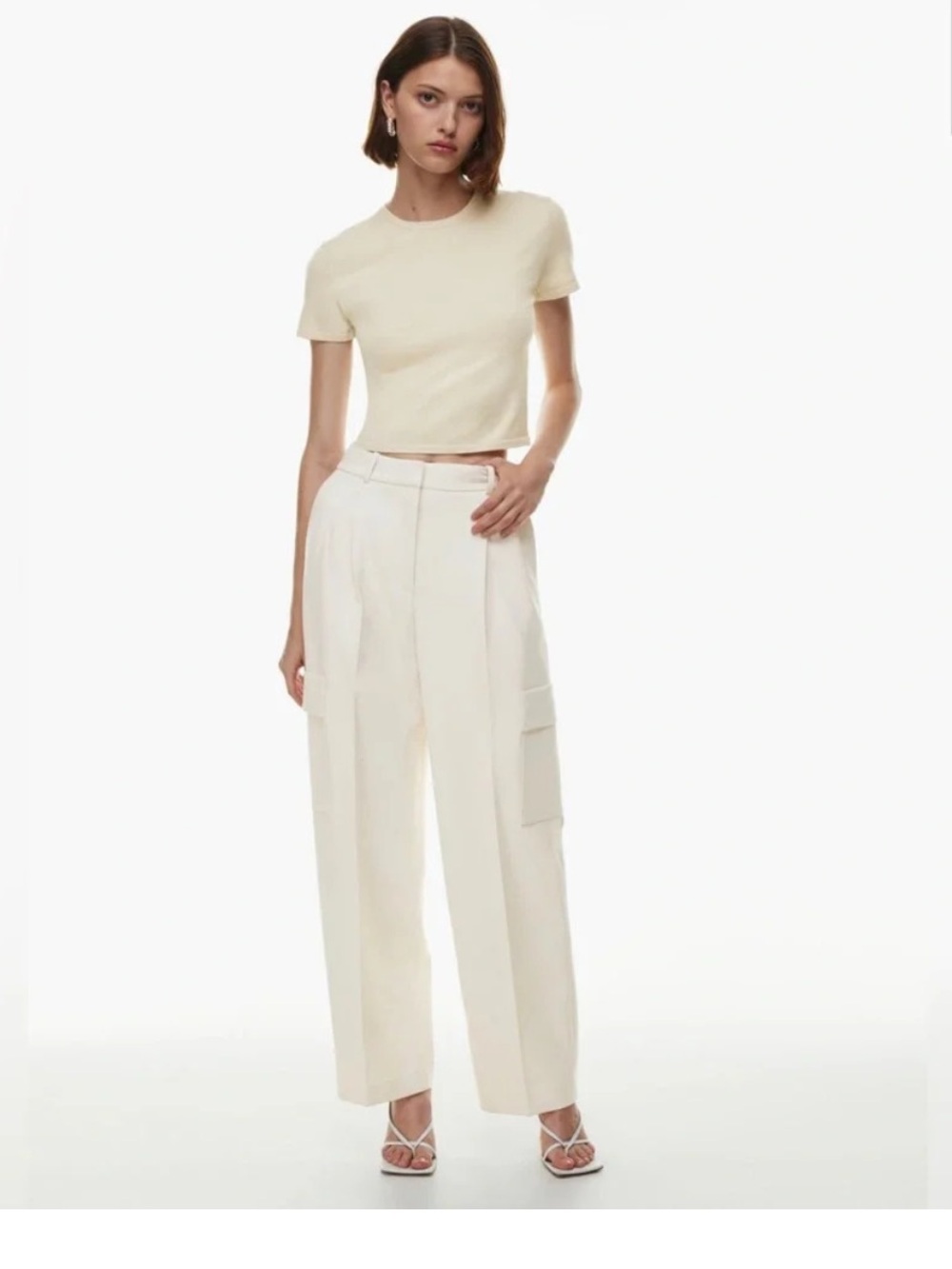 Aritizia Babaton Spotlight Cargo Pant Bader in Matte Pearl Size 6 Regular NWT